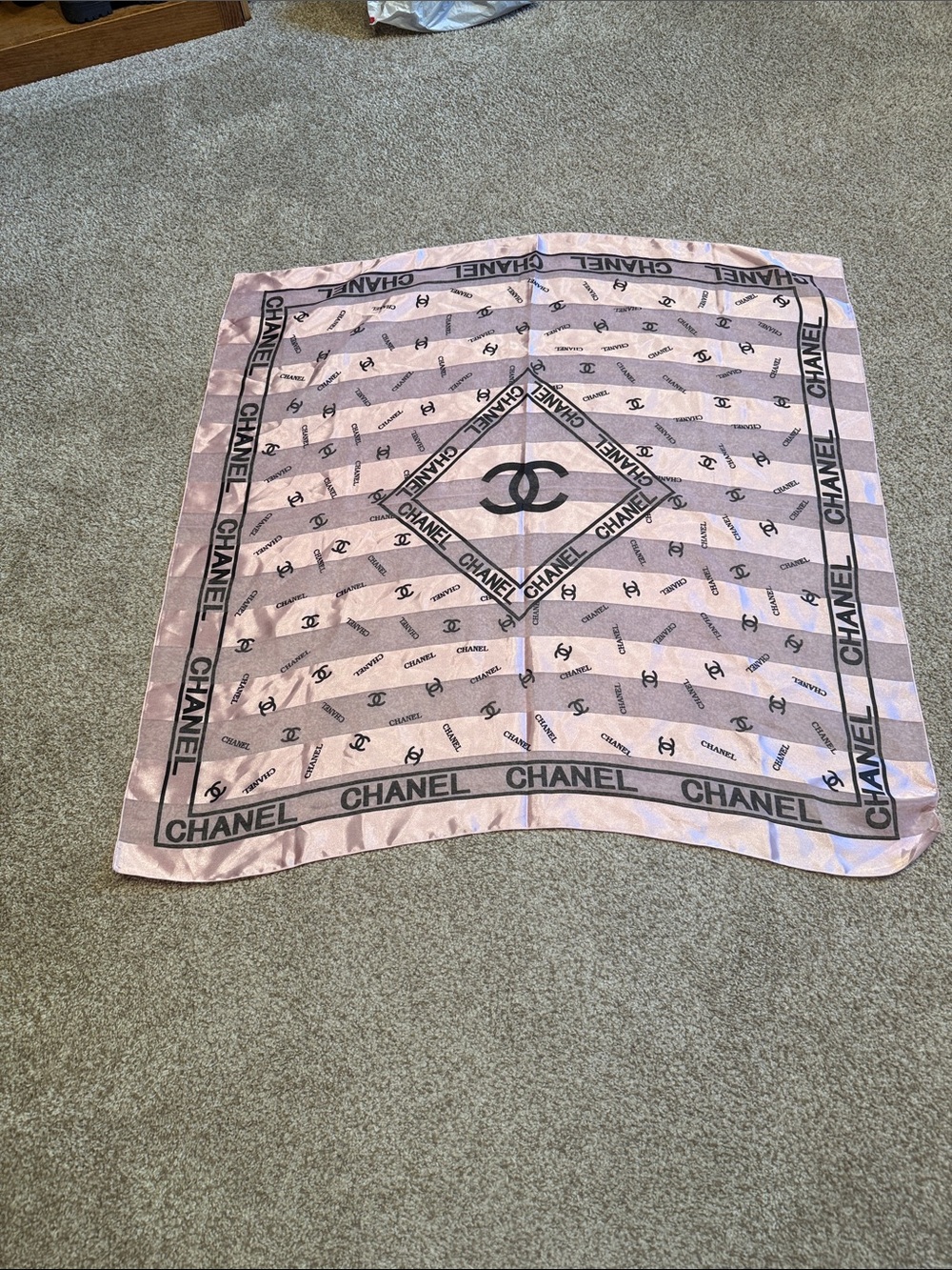 Pink and Black Logo  Square Scarf